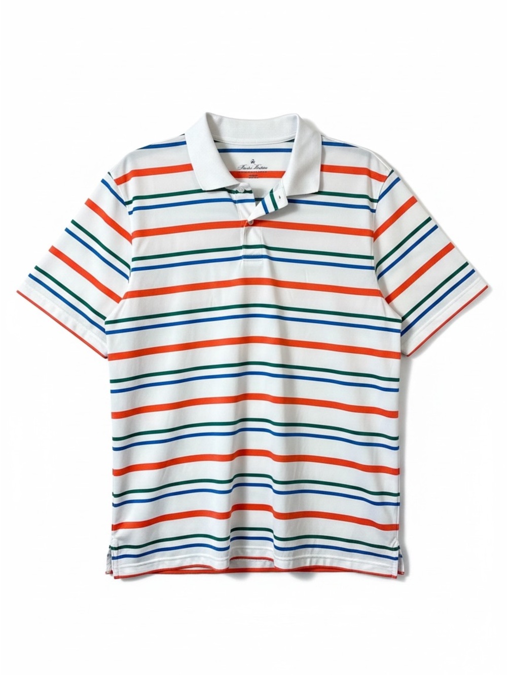 Brooks Brothers Polo Shirt Mens XL White Striped New Performance Slim Fit